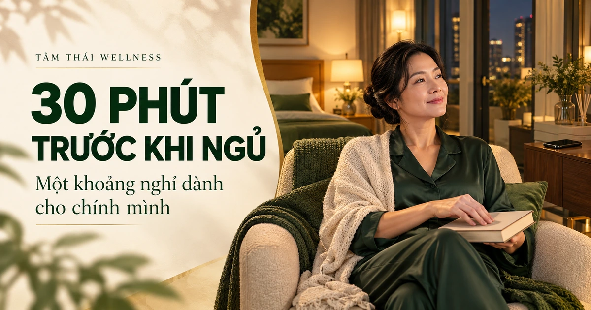 Người phụ nữ khép sách bên góc nghỉ ngơi trong nhà vào buổi tối – minh họa AI