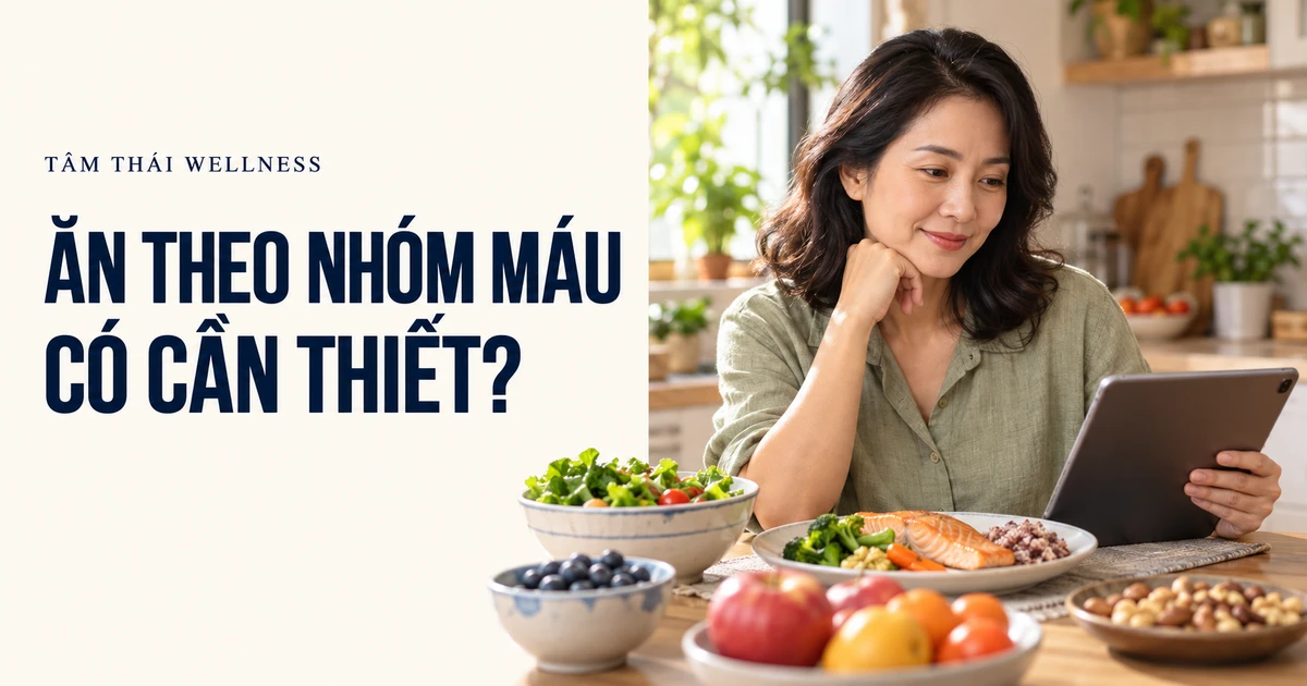Người phụ nữ xem máy tính bảng cạnh bữa ăn – minh họa AI