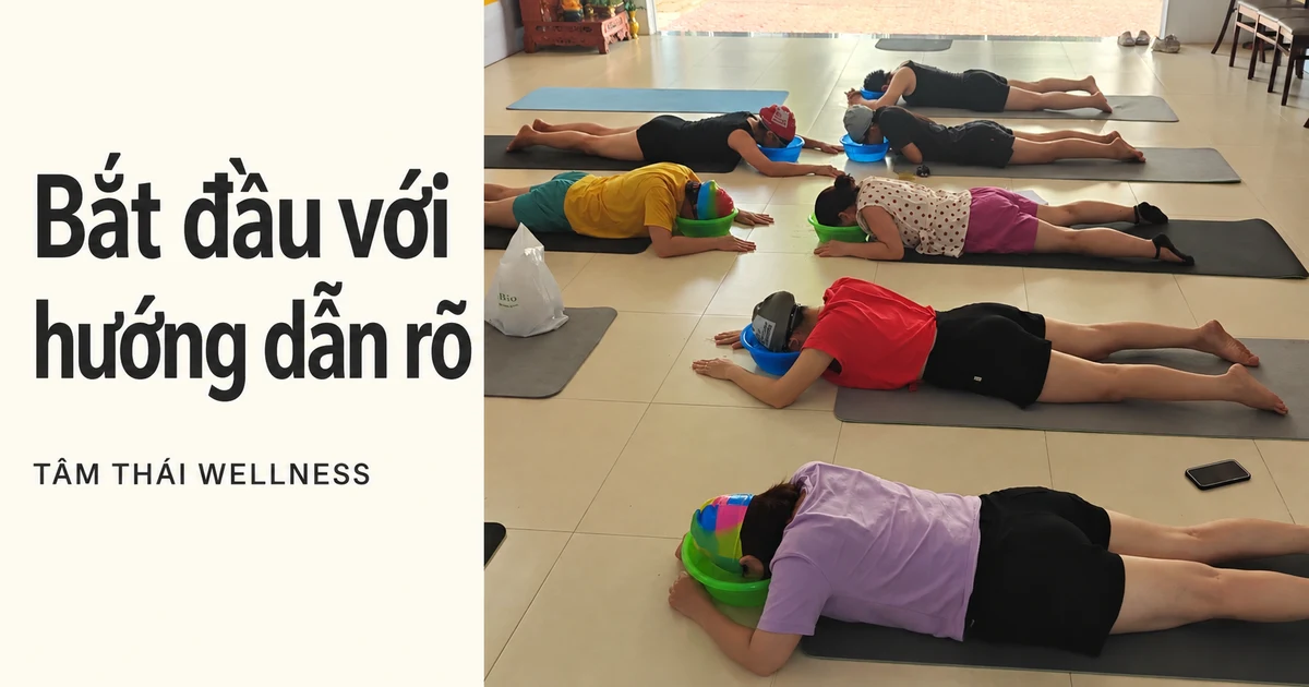 Một nhóm người lớn thực hành trên thảm trong không gian có mái che.