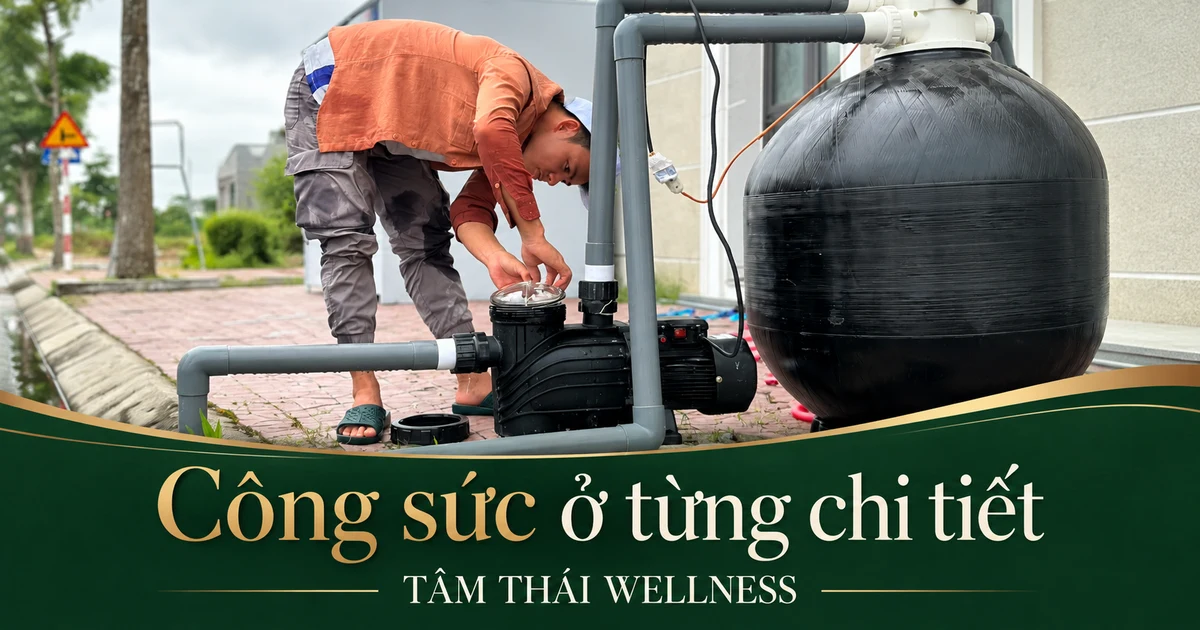 Công việc tại khu vực thiết bị cạnh hồ; ảnh không xác nhận tiêu chuẩn hay kết quả kiểm tra an toàn.