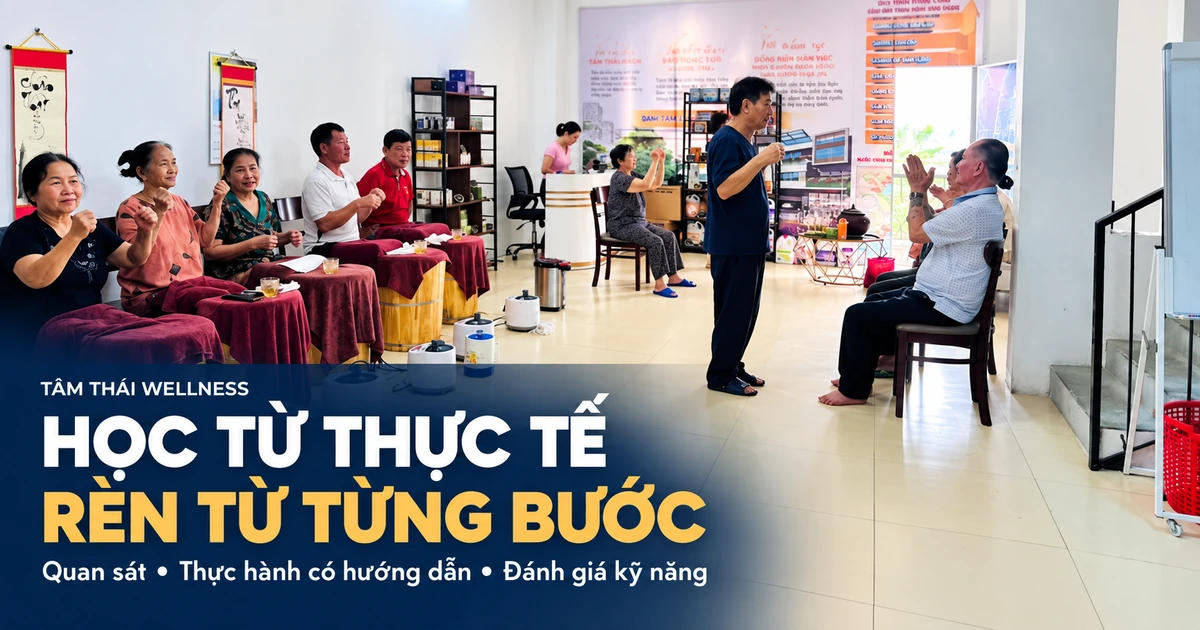 Thiết kế minh họa lộ trình thực hành từ ảnh hoạt động tại trung tâm