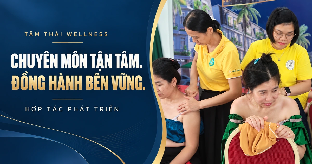 Hai người hướng dẫn chăm sóc vai cổ trong ảnh thiết kế hợp tác chuyên môn